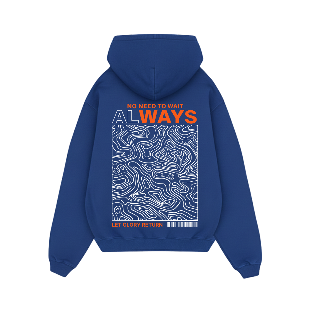 City Off Domes Digital Wave Blue Hoodie