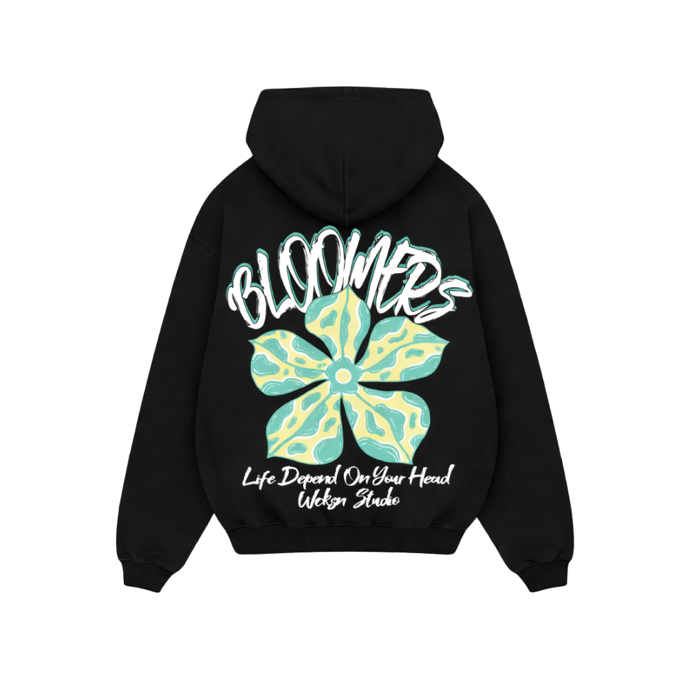 City Off Domes Midnight Bloom Black Hoodie