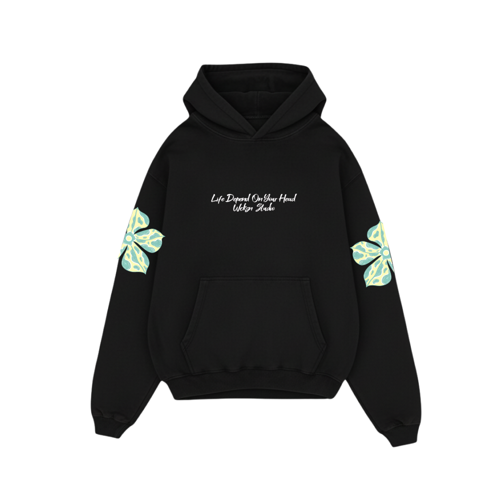 City Off Domes Midnight Bloom Black Hoodie
