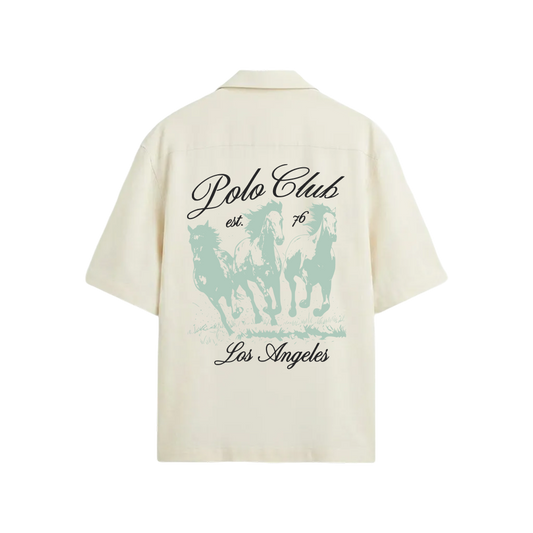 City Off Domes Polo Club White Bowling Shirt