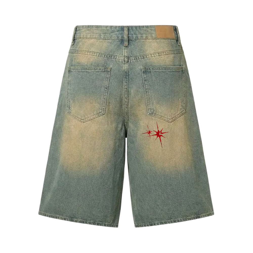 City Off Domes Scarlet Point Jorts dirty wash