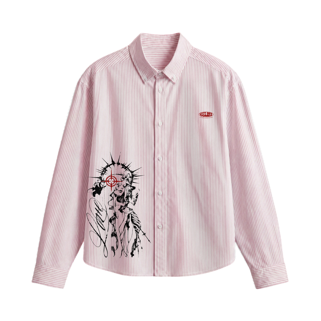 City Off Domes Skyline Society Pink Stripe Shirts