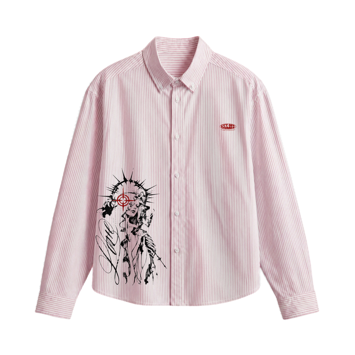 City Off Domes Skyline Society Pink Stripe Shirts