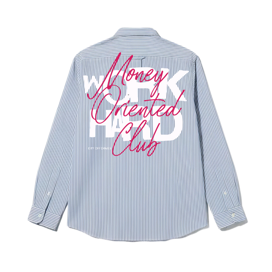 City Off Domes Work Hard Blue Stripe Shirt