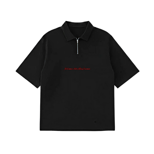 City Off Domes Zero Apologies  Black Polo Quater Zip T-Shirt