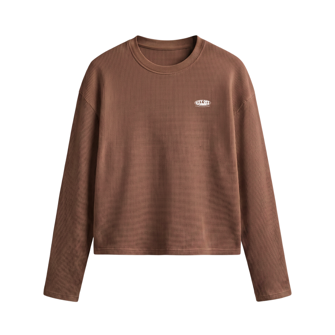 City off domes Music is my only drug Waffle T-shirt Brown