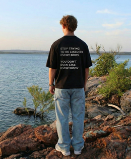 City Off Domes Fearless Print  Black T-shirt