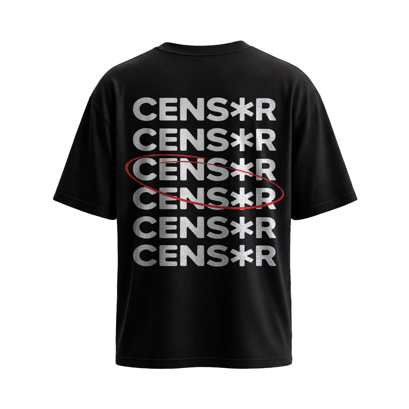 City Off Domes Red Stroke Black T-Shirt