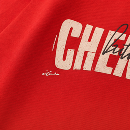 Close-up fabric detail - City Off Domes Chemistry Red Tshirt