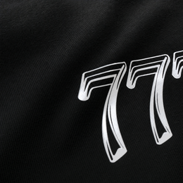 Close-up fabric detail - City Off Domes Triple 7  Black Tshirt