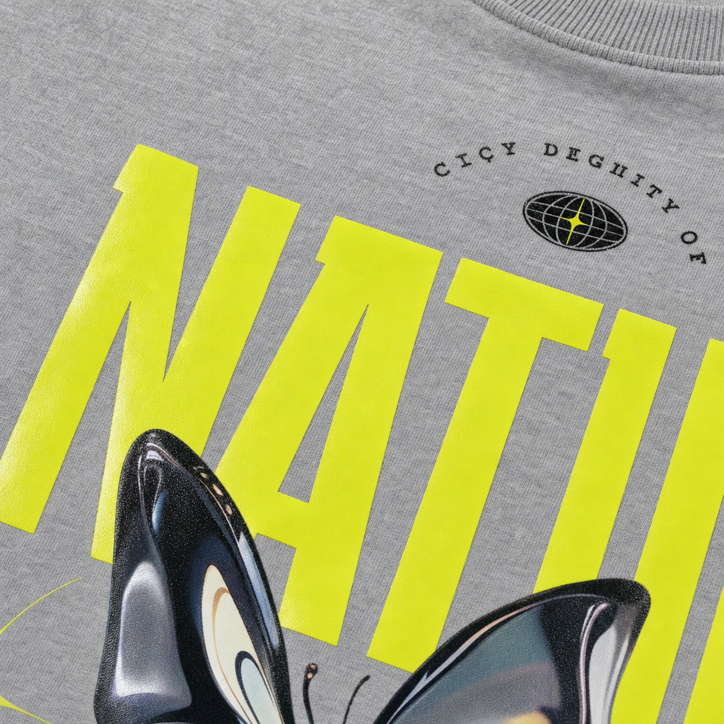 Close-up fabric detail - City off domes Nature Gray T-shirt
