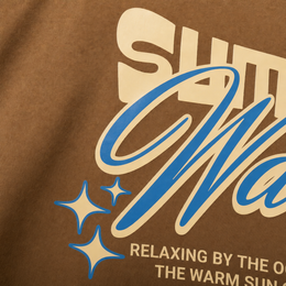 Close-up fabric detail - City Off Domes Summer Waves Brown T-shirt