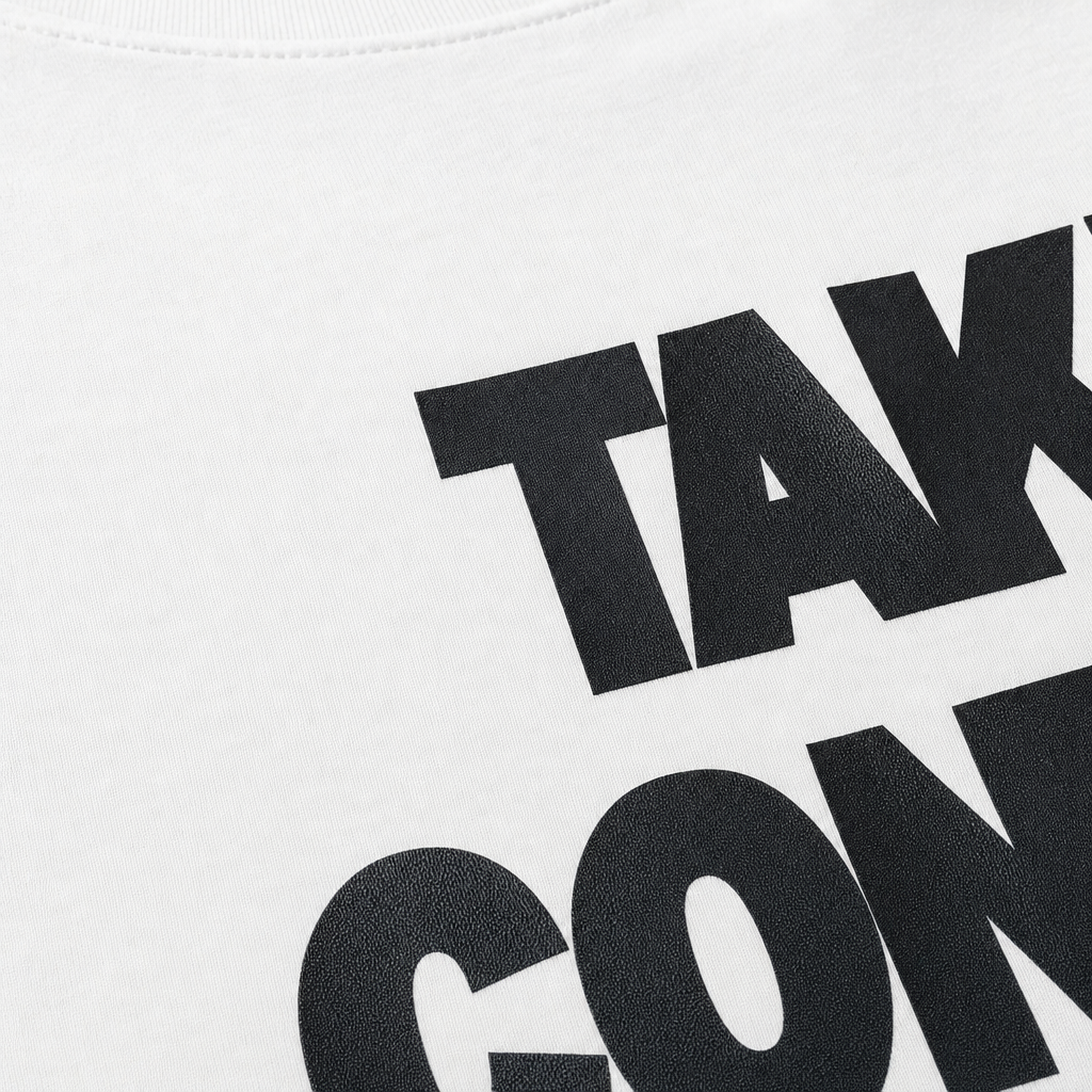 Close-up fabric detail - City Off Domes Take Over White  T-shirt