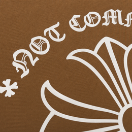 Close-up fabric detail - City Off Domes Empty Flower Brown T-shirt