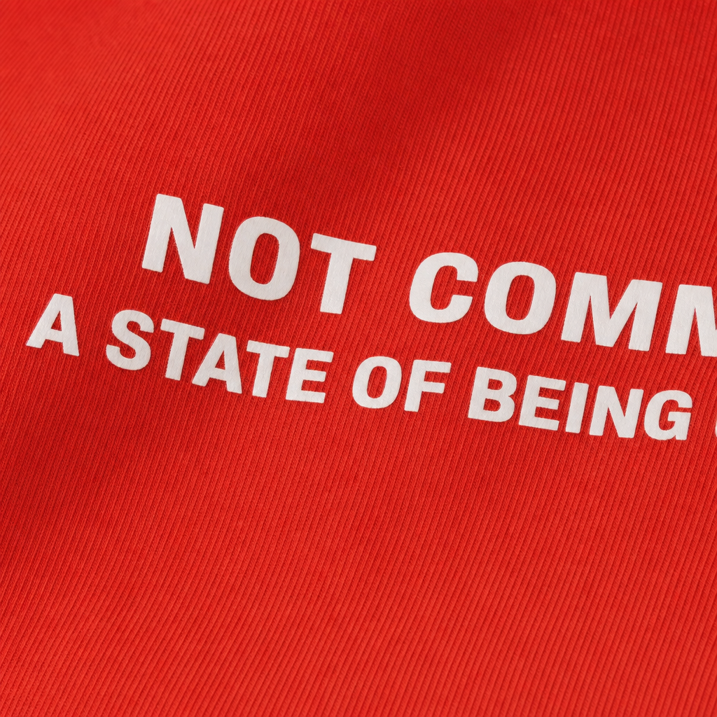 Close-up fabric detail - City Off Domes Not Common Red T-shirt