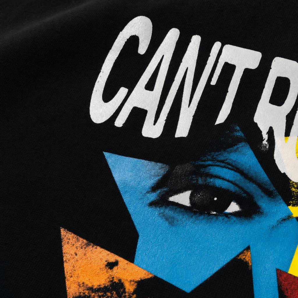 Close-up fabric detail - City Off Domes Chaos Club Black T-shirt