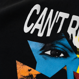 Close-up fabric detail - City Off Domes Chaos Club Black T-shirt