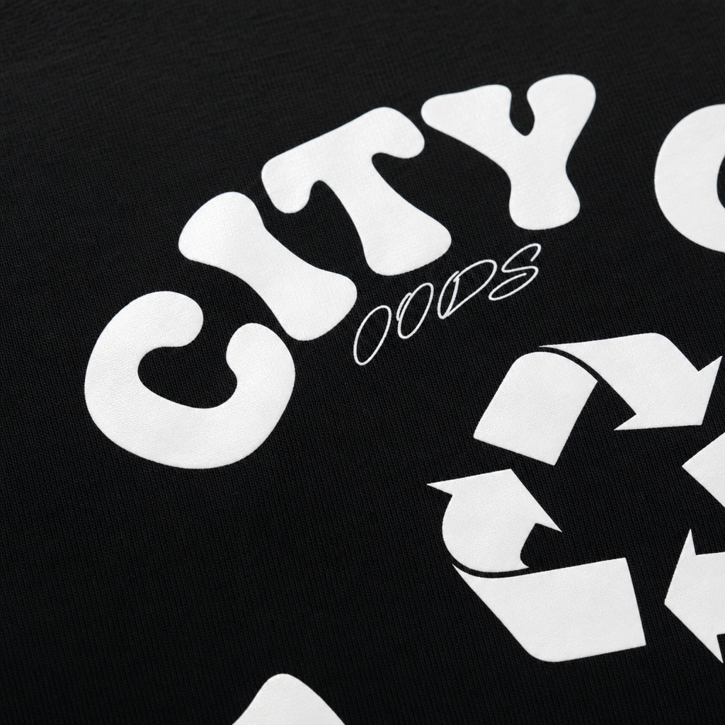 Close-up fabric detail - City Off Domes Dome Era Black T-shirt