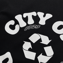 Close-up fabric detail - City Off Domes Dynasty Wear Black Bowling Shirt