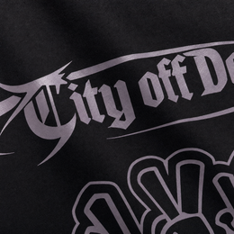 Close-up fabric detail - City Off Domes Subtle State Black Bowling Shirt