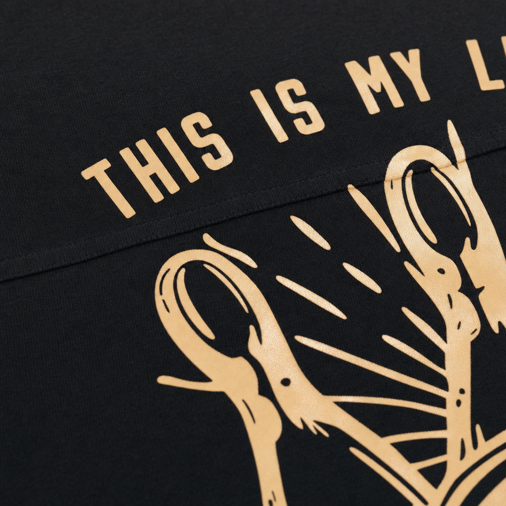 Close-up fabric detail - City Off Domes Limitless Minds Black Bowling Shirt