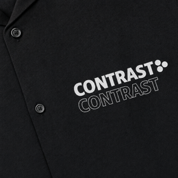 Close-up fabric detail - City Off Domes Starline Collective Black Bowling Shirt