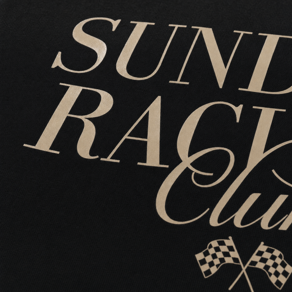 Close-up fabric detail - City Off Domes Sunday Racing Black Bowling Shirt