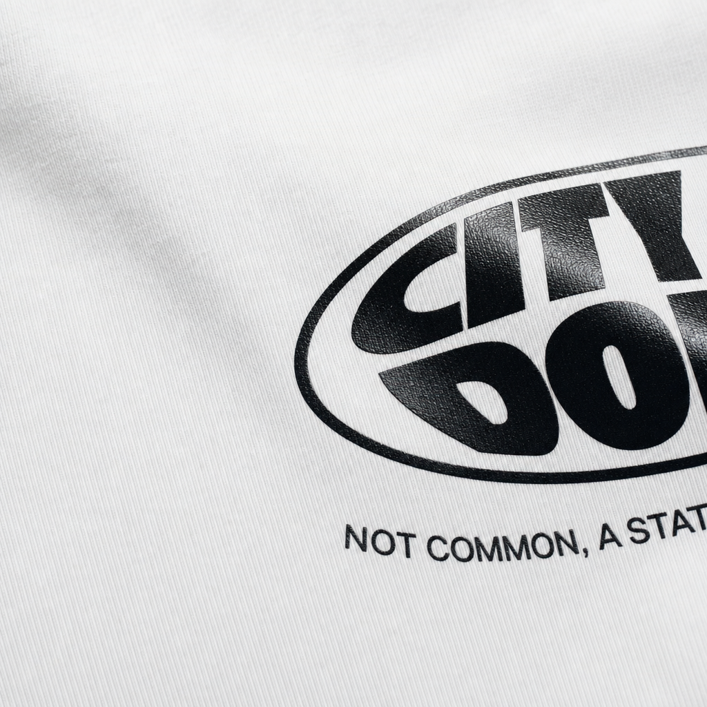 Close-up fabric detail - City Off Domes Everyday Blank White Tee