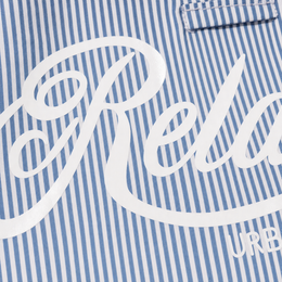 Close-up fabric detail - City Off Domes Chaos Theory Blue Stripe Shirt