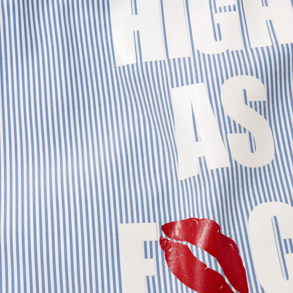 Close-up fabric detail - City Off Domes Limitless High Blue Stripe Shirt