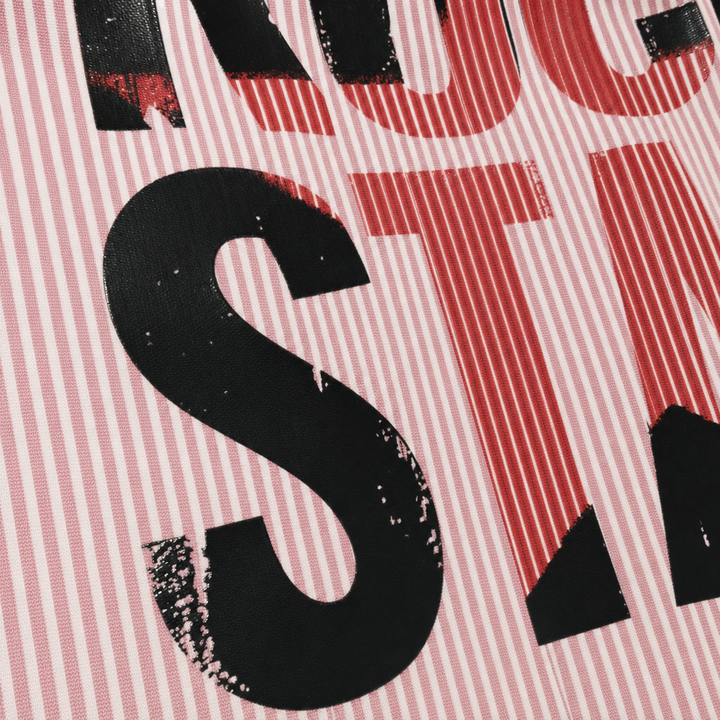 Close-up fabric detail - City Off Domes Rock Star Pink Stripe Shirt