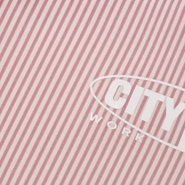 Close-up fabric detail - City Off Domes Work Hard Pink Stripe Shirt
