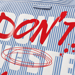 Close-up fabric detail - City Off Domes Your Energy Blue Stripe Shirt