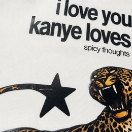 Close-up fabric detail - City Off Domes Kanye Love white T-shirt