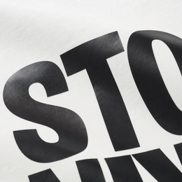 Close-up fabric detail - City Off Domes Make Sense White T-shirt