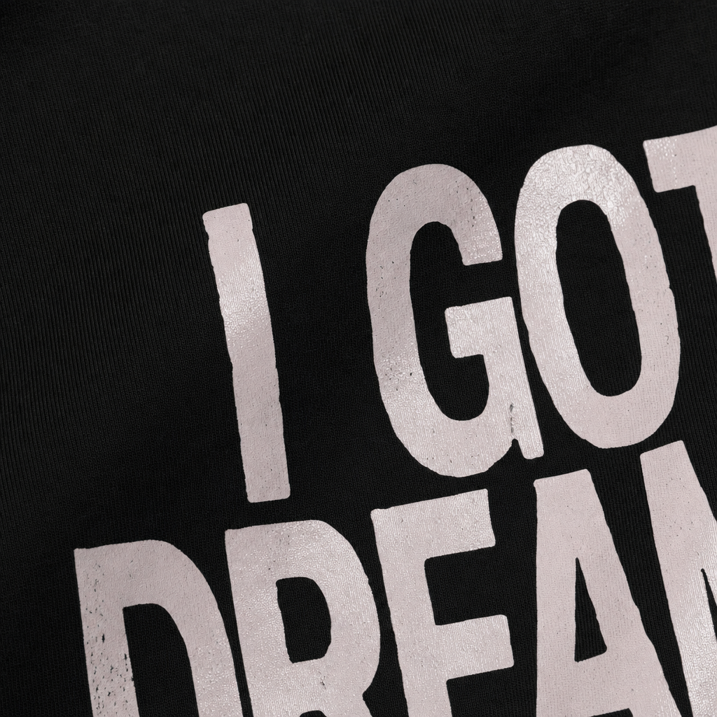 Close-up fabric detail - City Off Domes My Dreams Black T-shirt