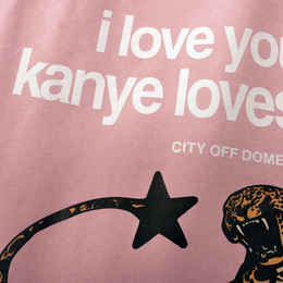 Close-up fabric detail - City Off Domes Kanye Love Pink T-shirt