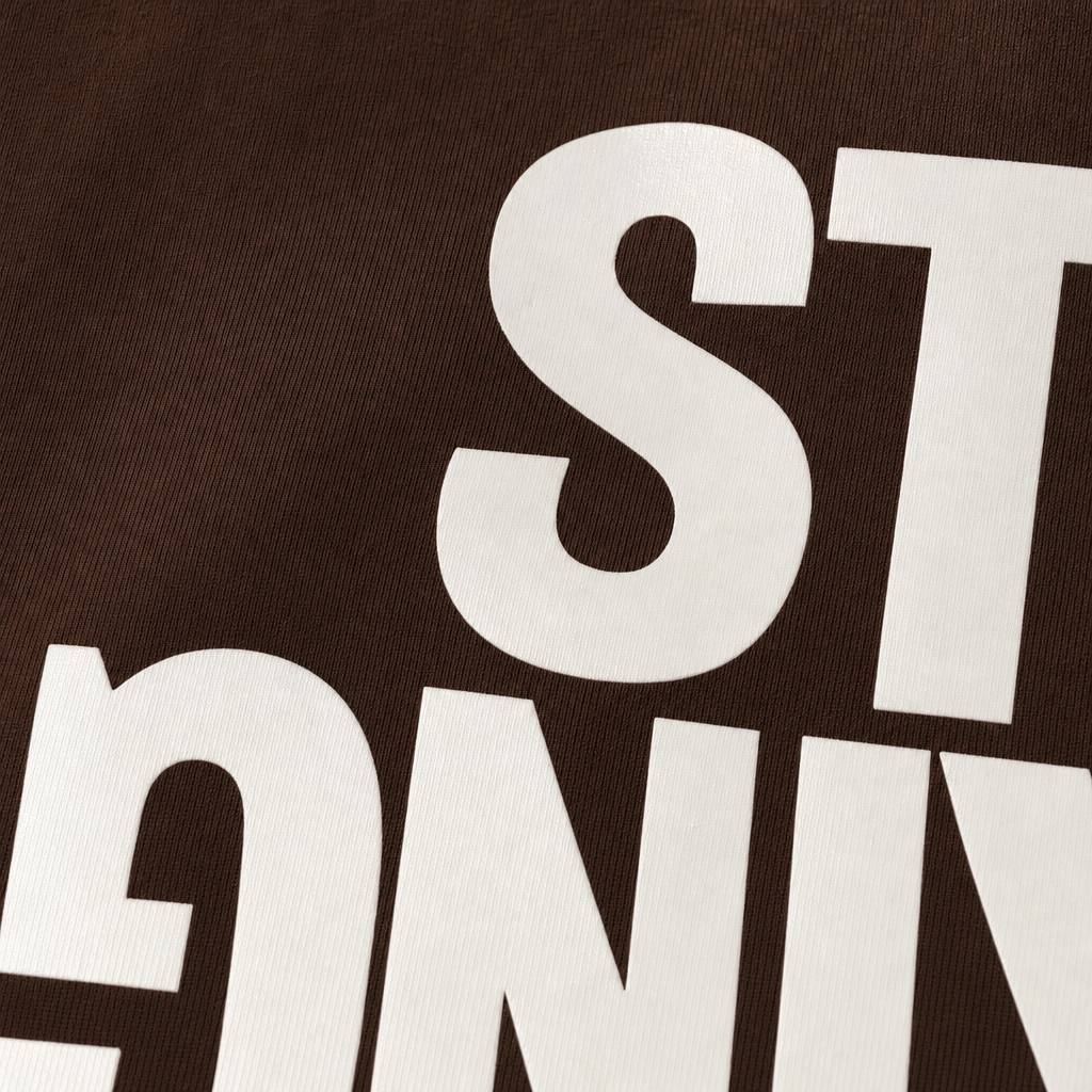 Close-up fabric detail - City Off Domes Make Sense Dark Brown T-shirt