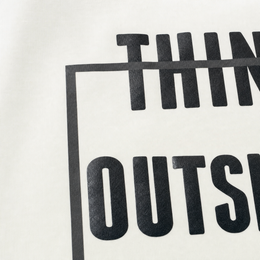 Close-up fabric detail - City Off Domes Outside The Box white T-shirt