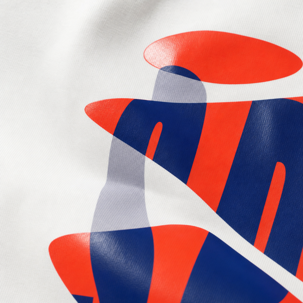 Close-up fabric detail - City Off Domes Gravity Drop White T-shirt