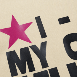 Close-up fabric detail - City Off Domes My own Music Beige T-shirt