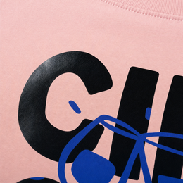 Close-up fabric detail - City Off Domes No Entry Club Pink T-shirt