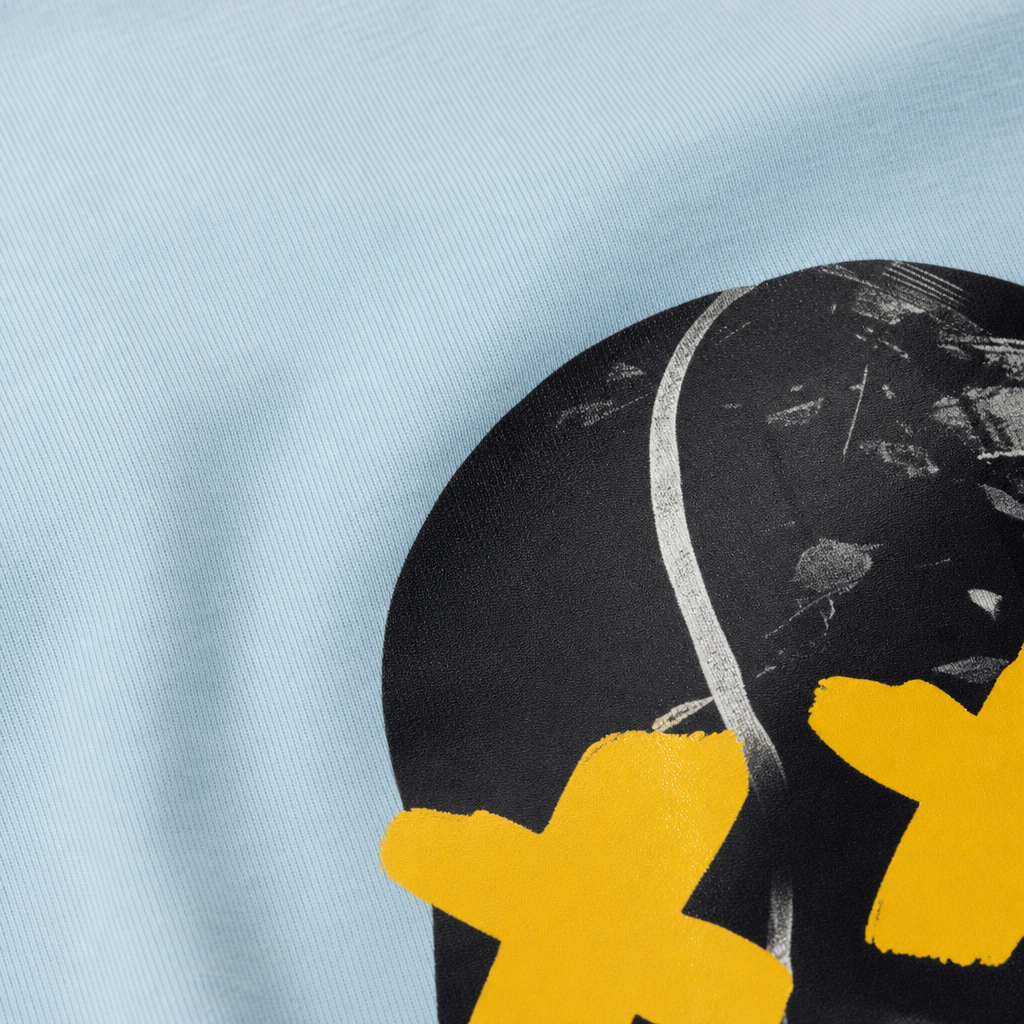 Close-up fabric detail - City Off Domes Old Romance Blue T-shirt