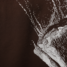 Close-up fabric detail - City Off Domes Signal Lost Brown T-shirt
