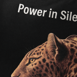 Close-up fabric detail - City Off Domes Power in Silence Black T-shirt