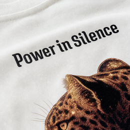 Close-up fabric detail - City Off Domes Power in Silence White T-shirt