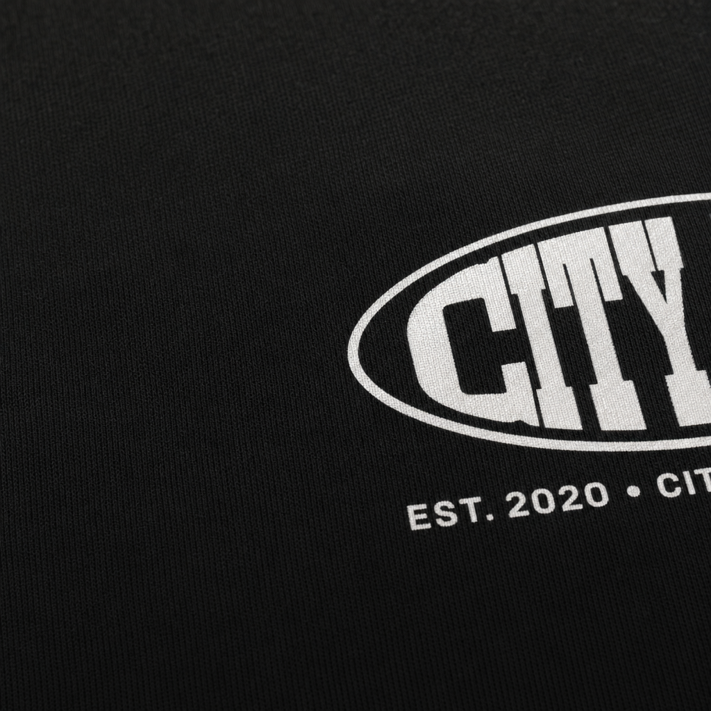 Close-up fabric detail - City Off Domes Silent Mind Black T-shirt