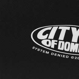 Close-up fabric detail - City Off Domes System Denied Black T-shirt