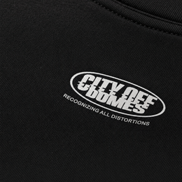 Close-up fabric detail - City Off Domes Urban Glitch Black T-shirt