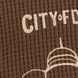 Close-up fabric detail - City Off Domes Waffle Shirt Brown